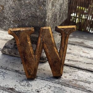 Rustic Gold Letter W Decor